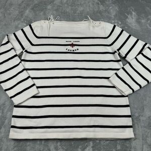 Vintage Ralph Lauren Womens Sz XL Long Sleeve Sweater Nautical Preppy Striped